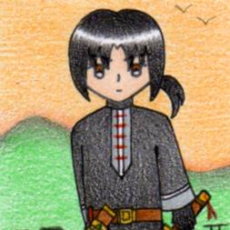 【描かせていただきました】くれないの空を高く