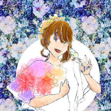 花束を片手に