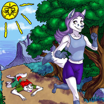 Husky and Fox Go Jogging