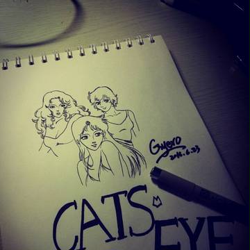 cats eye 猫眼 猫眼三姐妹 线稿