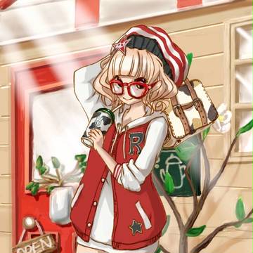 アバイラ★レッド☆ニット&グラス