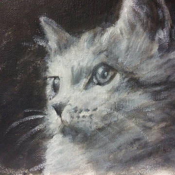 猫(油絵)