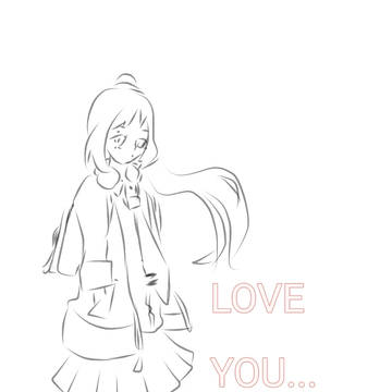女の子。下描き