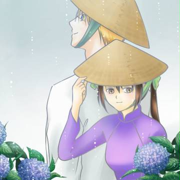 雨とあじさい
