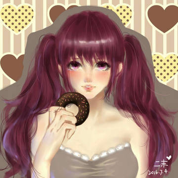 想要来一口甜甜圈嘛♡