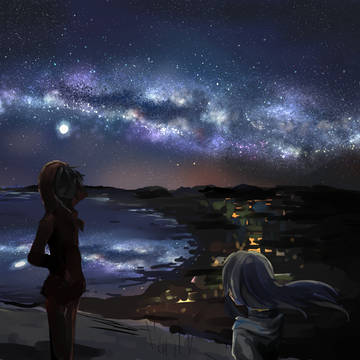 星空の下