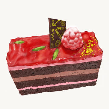 木苺のケーキ(模写)