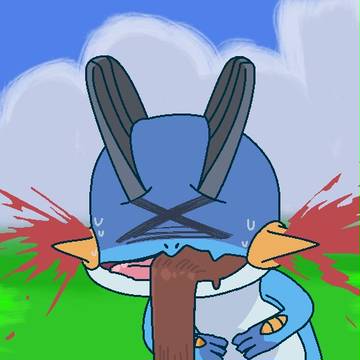エラから血を吹き出しながらだくりゅうをオエーするラグラージ