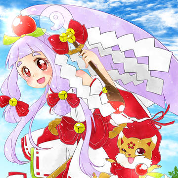 【創作】変身して悪霊と戦う巫女さん(｀・ω・´)