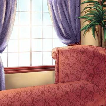 窓辺の長椅子(すげー昔の絵(^_^;))・フリー素材