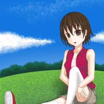 晴れた空の下で