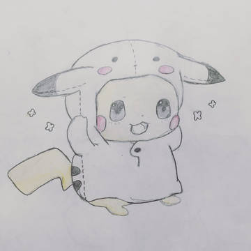 ピカチュウ見て描いてみた