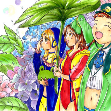 仲良し3人で梅雨のお散歩♪