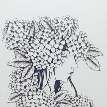 【切り絵】雲の隙間 花の色