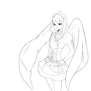 きゃしーちゃんの線画