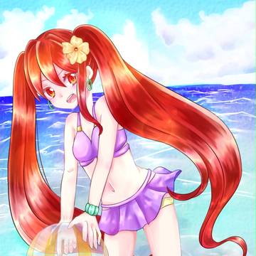 線画交換「レナ、海に行く」