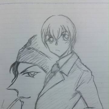 落書きで赤安。