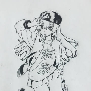临摹的温泉少女