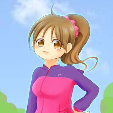 走るお姉さん