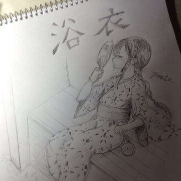 横目の浴衣少女