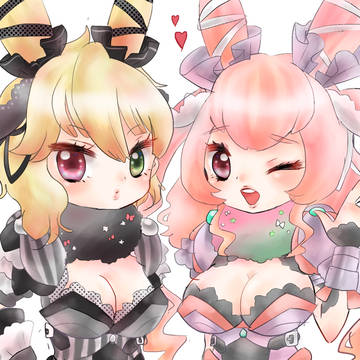白猫 シャルとメグ