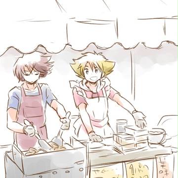 屋台とエプロン