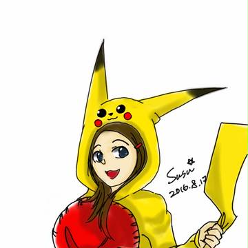 ピカチュウ(￣∇￣)