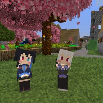 Walking with Ruko and Haku.