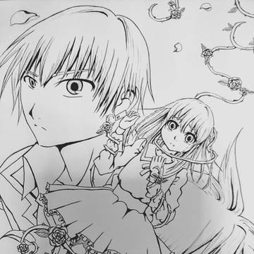 オリジナルモノクロイラスト