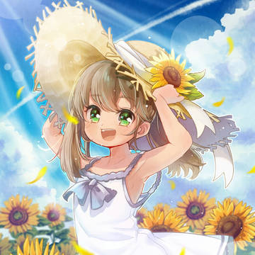 大きな麦わら帽子が似合う女の子