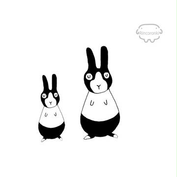 兎 rabbits hop
