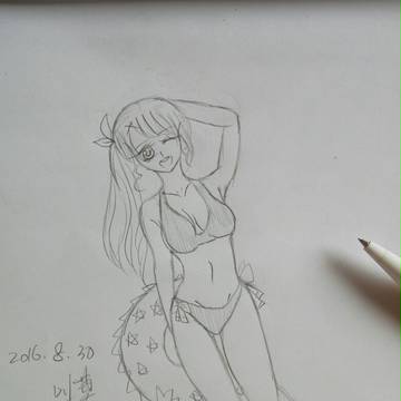 夏日泳衣女孩 临摹