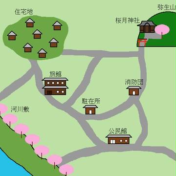 【CoCシナリオ】弥生桜奇譚 マップ