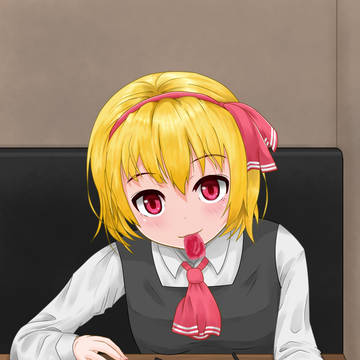 待ちきれずに生肉を食べるルーミアちゃん