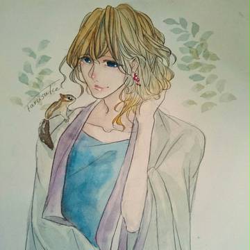 創作(うちの子)と水彩