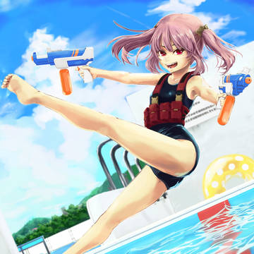 スク水+チェストリグ