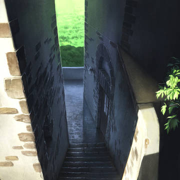 雨上がりの路地