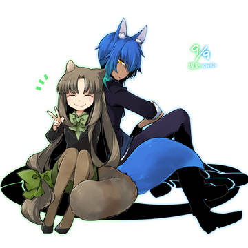 青い狐と緑の狸