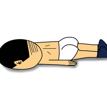 うつ伏せおやじ