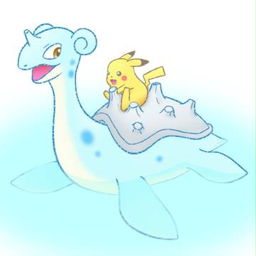 ラプラスとピカチュウ