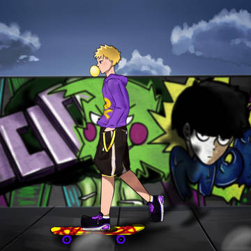 Graffiti & スケートボード少年