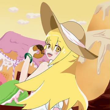 お菓子の国ではしゃぐ忍ちゃん
