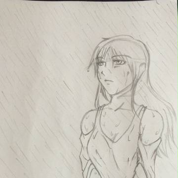 佇む女 〜鉛筆画オリジナル〜