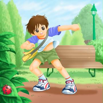 昼公園少年