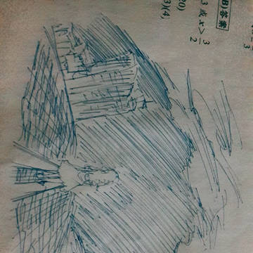 藍色原子筆的塗鴉( ´▽` )ﾉ