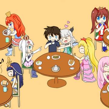アイギス王族達でカフェ