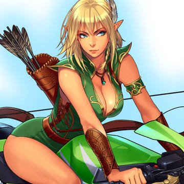バイクにエルフ