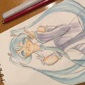 落書き。初音ミク。
