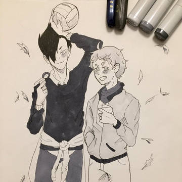 Inktober - Sugawara and Kuroo