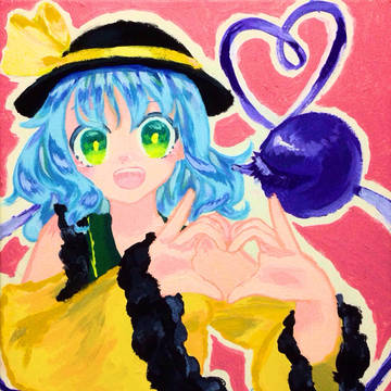 アクリル絵の具でこいしちゃん